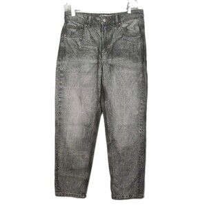 Bershka Denim Mom Jeans Women's Size 4 Light Gray 90's Inspired High Rise